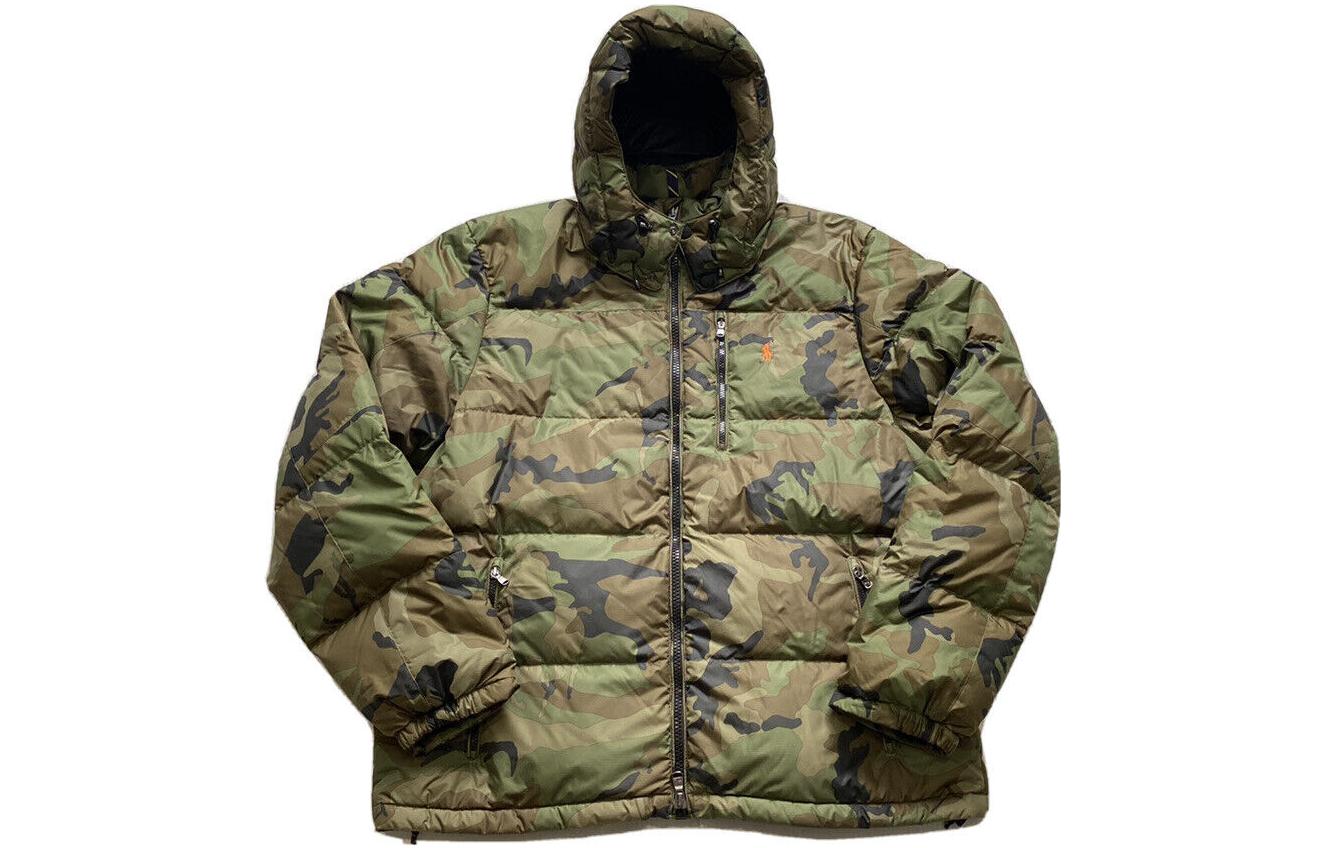 Ralph Lauren FW22 Camouflage Colorblock Puffer Hoodie Jacket 710845945001