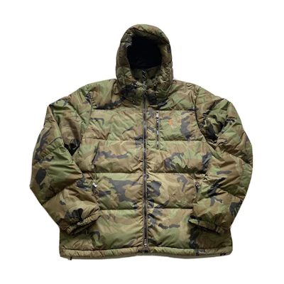 Ralph Lauren FW22 Camouflage Colorblock Puffer Hoodie Jacket 710845945001