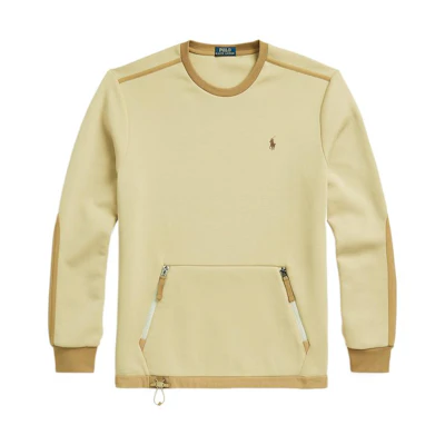 Ralph Lauren FW22 Colorblock Crewneck Loose Fit Long Sleeve Sweatshirt Beige Men MNPOKNI16822501