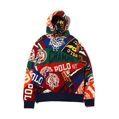 Ralph Lauren FW22 Colorblock Logo Print Pullover Hoodie Multicolor 16822121-999
