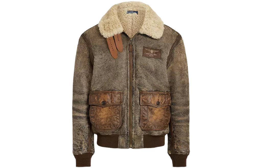 Ralph Lauren FW22 Colorblock Pocket Design Zip Bomber Jacket Men’s Brown MNPOOTW16021001-200