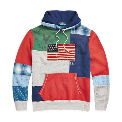 Ralph Lauren FW22 Colorblock Print Drawstring Hoodie Multicolor MNPOKNI16822209-020