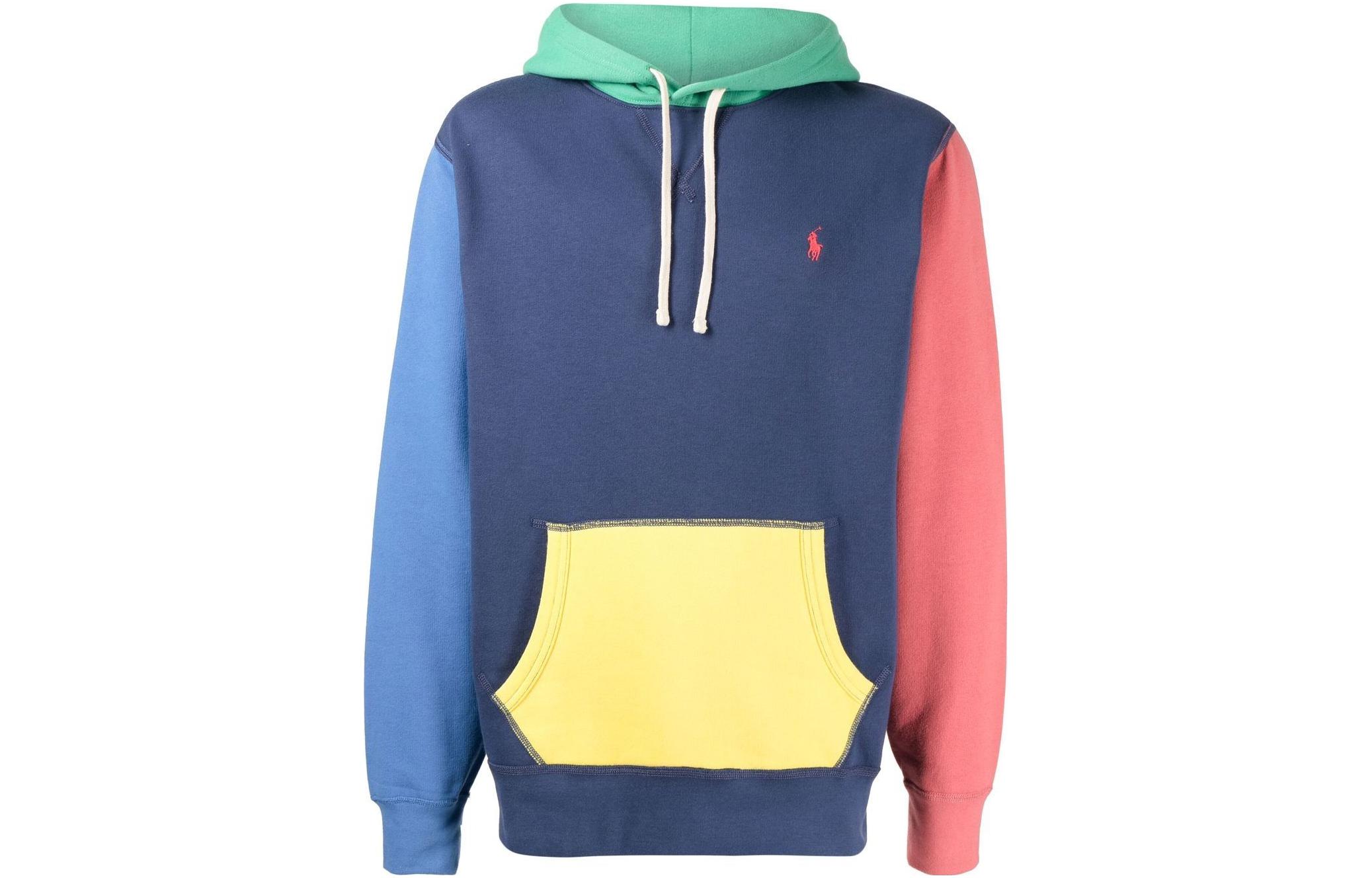 Ralph Lauren FW22 Colorblock Pullover Hoodie Blue 710869684-001