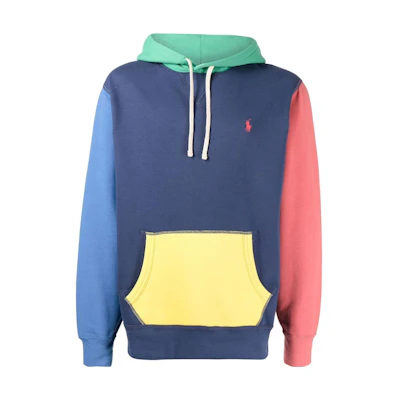 Ralph Lauren FW22 Colorblock Pullover Hoodie Blue 710869684-001