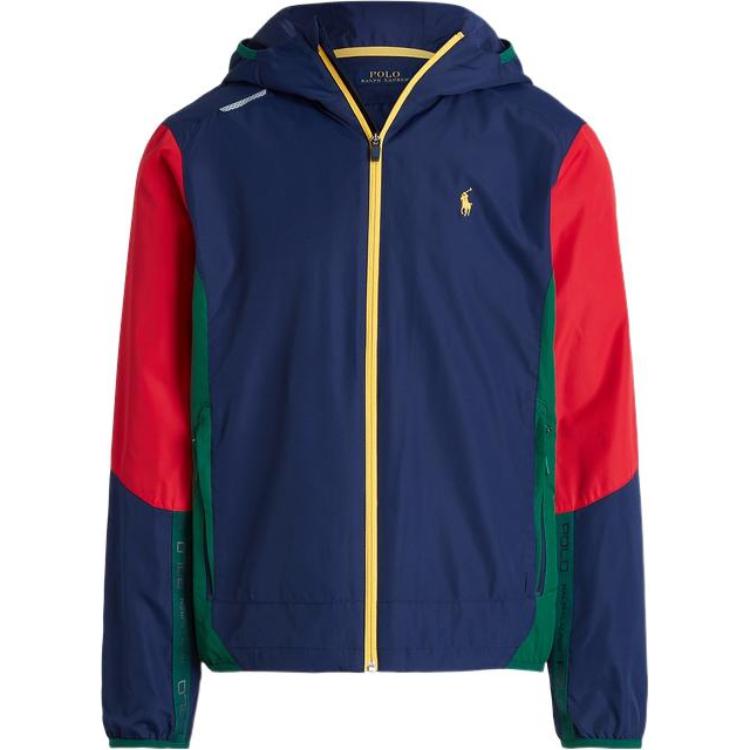 Ralph Lauren FW22 Colorblock Water-Resistant Hoodie Jacket Multi-Color Mens MNPOOTW16020874-410