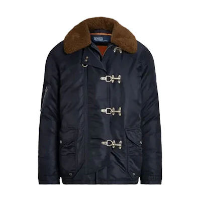Ralph Lauren FW22 Down Jacket with Fur Collar Navy Blue MNPOOTW16021022-410