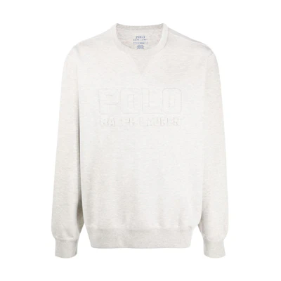 Ralph Lauren FW22 Embossed Logo Crewneck Sweatshirt Grey - 710859285-002