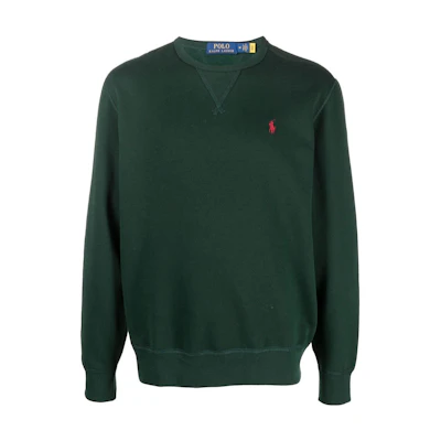 Ralph Lauren FW22 Green Embroidered Logo Crewneck Sweatshirt 710766772-021