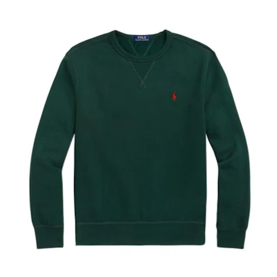 Ralph Lauren FW22 Green Logo Embroidered Crewneck Sweatshirt for Men MNPOKNI16822187-300