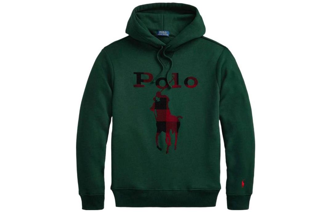 Ralph Lauren FW22 Green Logo Print Long Sleeve Pullover Sweatshirt Men 710881816-003