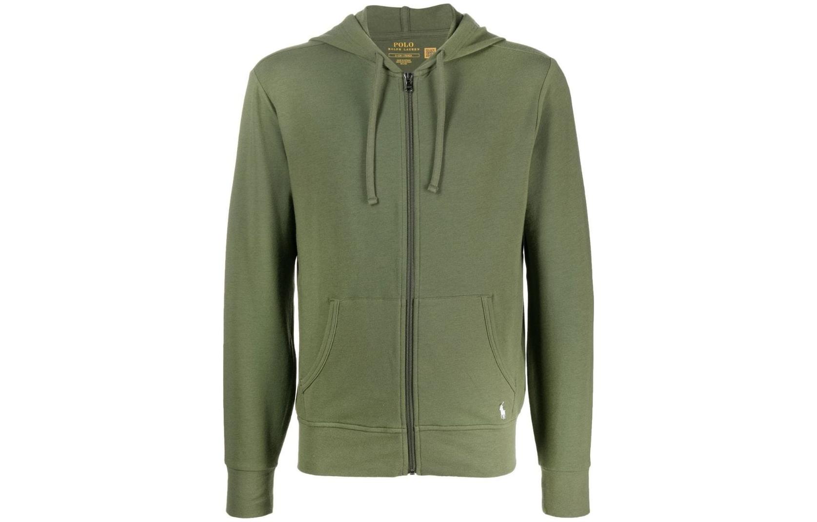 Ralph Lauren FW22 Green Logo Print Zip Hoodie Jacket Men’s Long Sleeve 714862626-004