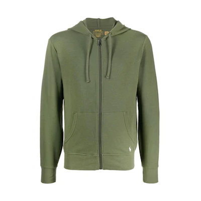 Ralph Lauren FW22 Green Logo Print Zip Hoodie Jacket Men’s Long Sleeve 714862626-004