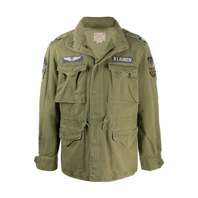 Ralph Lauren FW22 Green Loose Fit Zip-Up Utility Jacket for Men 710833803-001