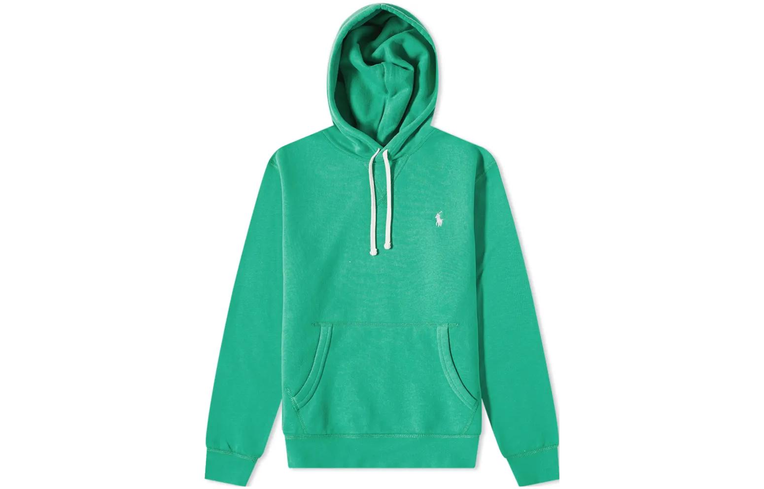 Ralph Lauren FW22 Green Pullover Hoodie with Embroidered Logo for Men 710766778056