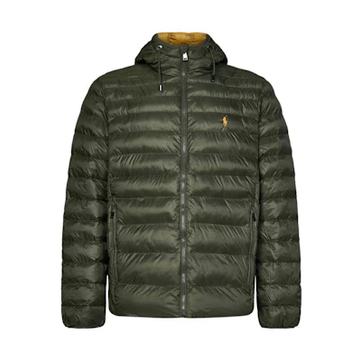 Ralph Lauren FW22 Green Quilted Embroidered Logo Bomber Jacket for Men 710847097-007