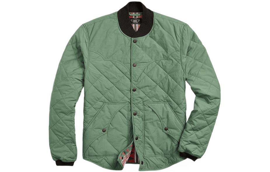 Ralph Lauren FW22 Green Solid Color Baseball Collar Jacket Men Long Sleeve MNRROTW16020097-400