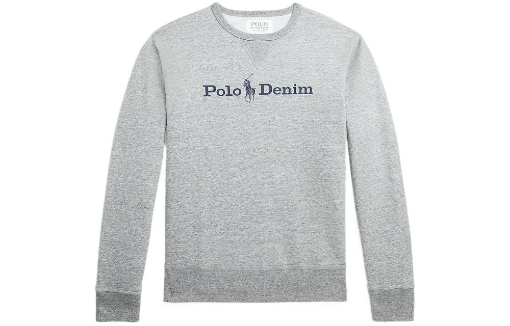 Ralph Lauren FW22 Grey Crewneck Letter Print Pullover Sweatshirt Men MNPOKNI16822448-100
