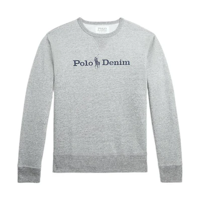 Ralph Lauren FW22 Grey Crewneck Letter Print Pullover Sweatshirt Men MNPOKNI16822448-100