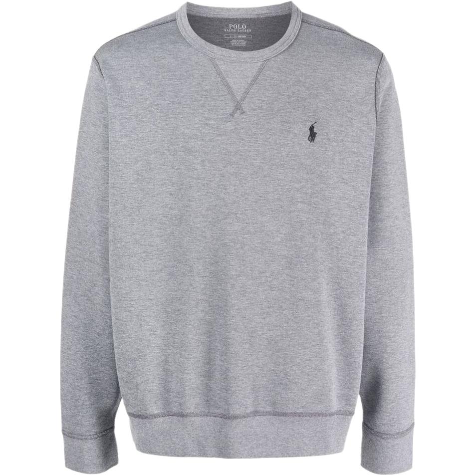 Ralph Lauren FW22 Grey Embroidered Logo Crewneck Long Sleeve Sweatshirt Men 710881519-001