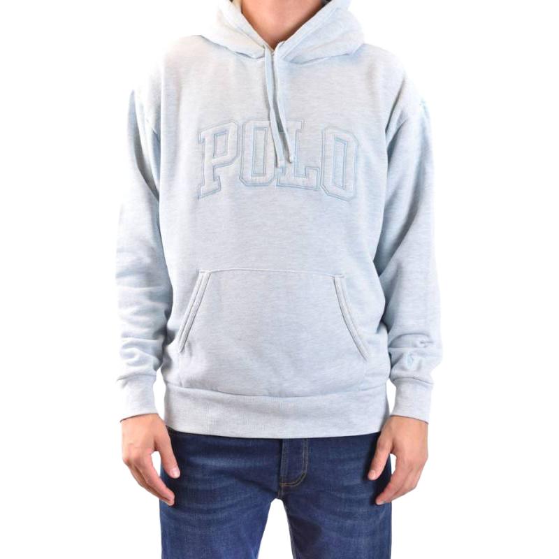 Ralph Lauren FW22 Grey Hoodie with Embroidered Letter Logo for Men 710881852-005