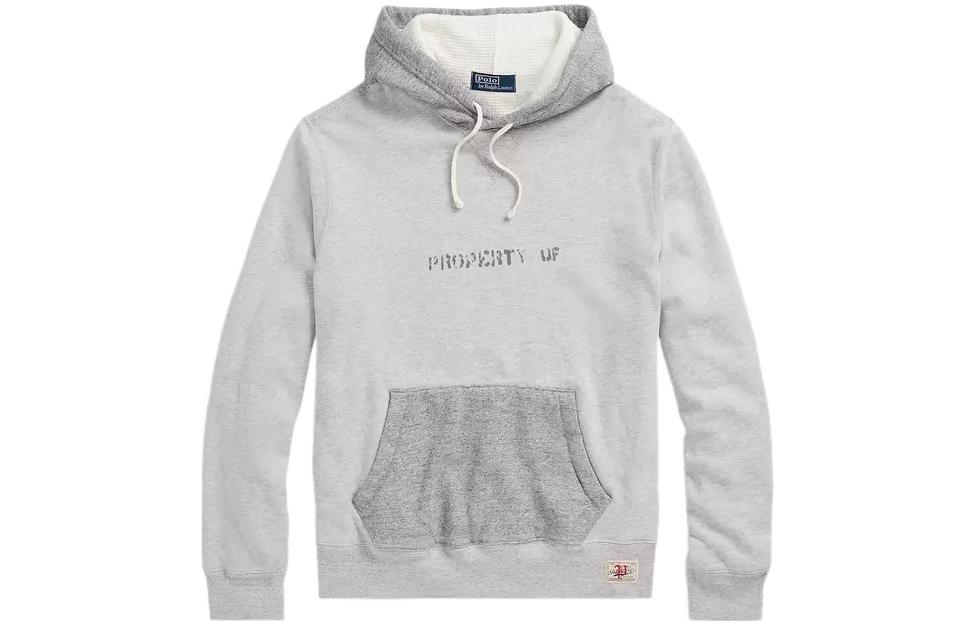 Ralph Lauren FW22 Grey Logo Embroidered Fleece Hoodie Edition MNPOKNI16822479-020