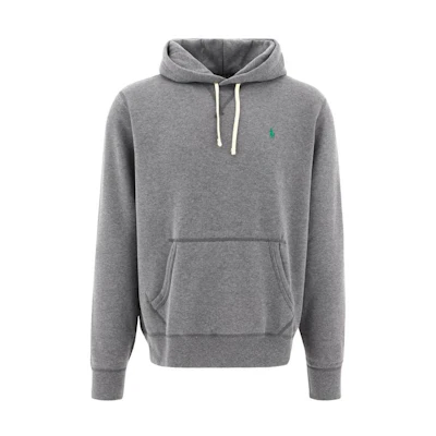 Ralph Lauren FW22 Grey Pullover Hoodie with Solid Logo Embroidery 710766778-064