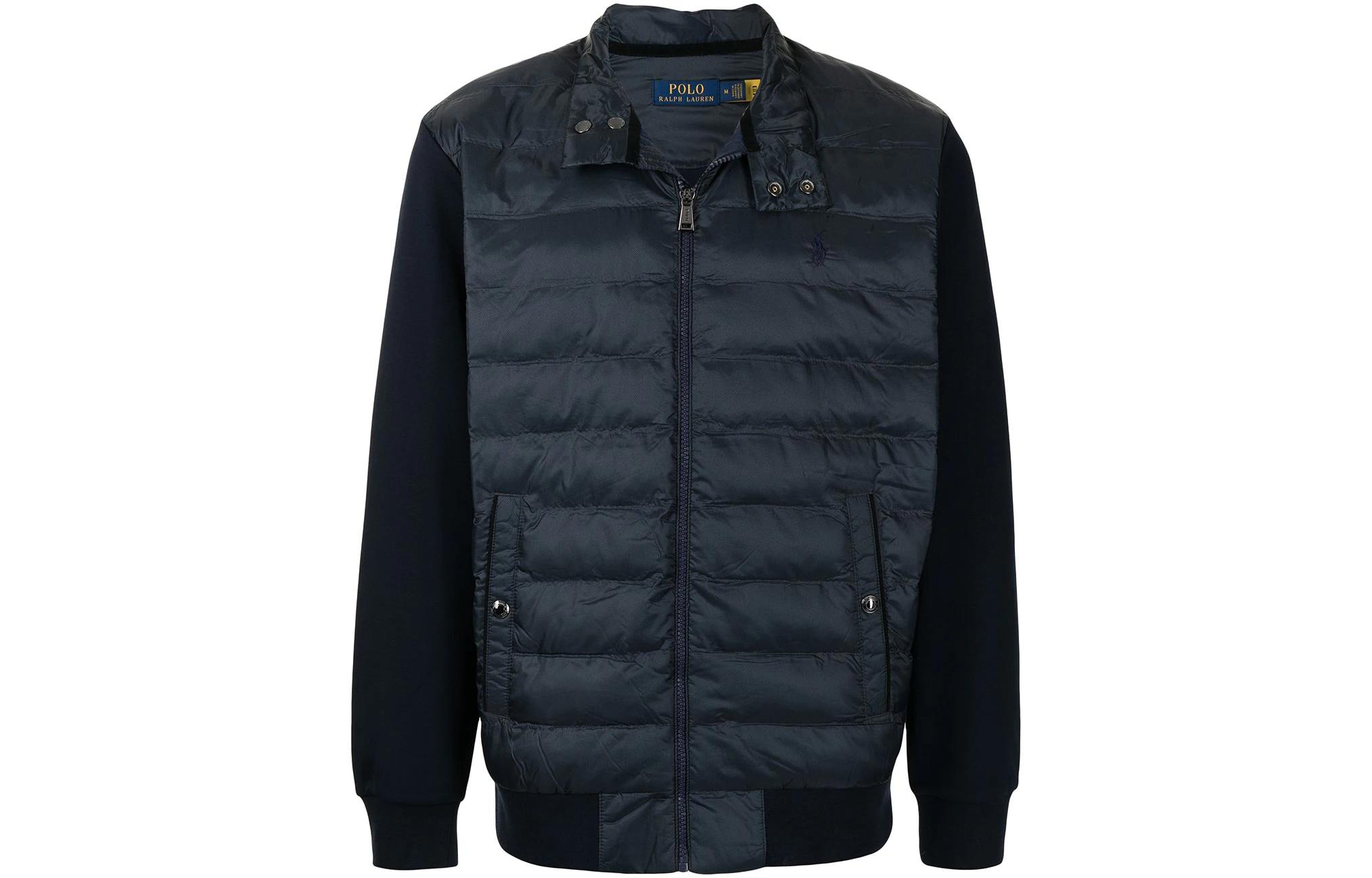 Ralph Lauren FW22 Half-Zip Stand Collar Jacket Black Long Sleeve 710824742-001