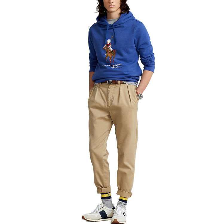 Lookbook Ralph Lauren FW22 Ikonik Bear Grafik Sweatshirt Biru Lelaki MNPOKNI16821526-400