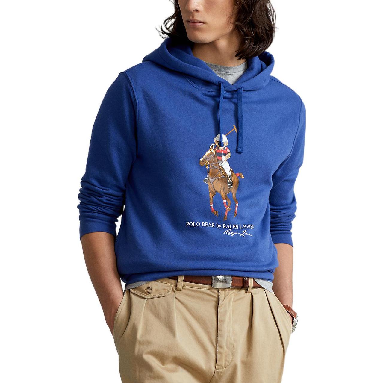Purchase Ralph Lauren FW22 Ikonik Bear Grafik Sweatshirt Biru Lelaki MNPOKNI16821526-400