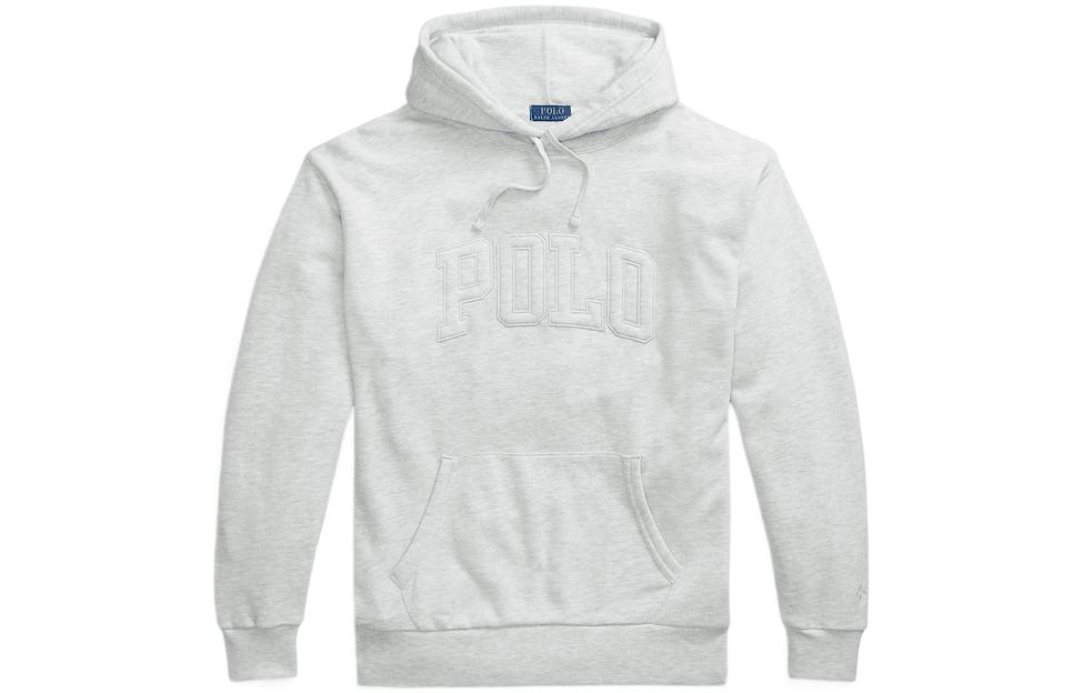 Ralph Lauren FW22 Letter Logo Patch Drawstring Hoodie Grey MNPOKNI16822489-020