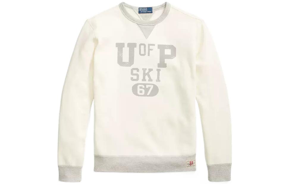 Ralph Lauren FW22 Letter Print Crewneck Sweatshirt Men’s Off-White MNPOKNI16822452-101