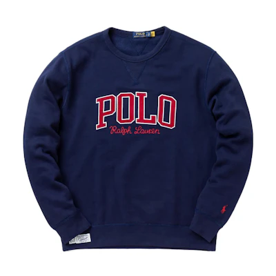 Ralph Lauren FW22 Logo Embroidered Blue Crewneck Sweatshirt 710878606-002
