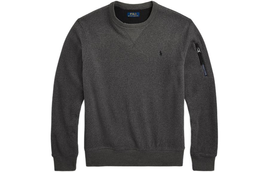 Ralph Lauren FW22 Logo Embroidered Crewneck Sweatshirt Grey Mens MNPOKNI16822366-020