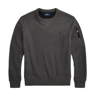Ralph Lauren FW22 Logo Embroidered Crewneck Sweatshirt Grey Mens MNPOKNI16822366-020