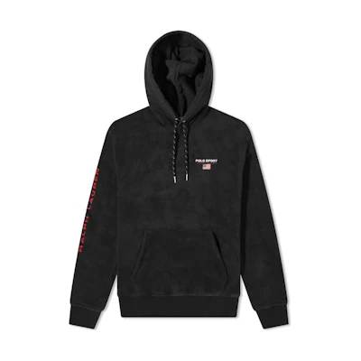 Ralph Lauren FW22 Logo Embroidered Drawstring Hoodie Black 710842148-001