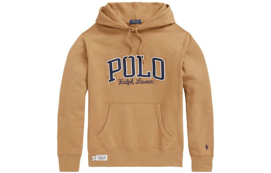 Ralph Lauren FW22 Logo Embroidered Drawstring Hoodie Brown 710878613-005