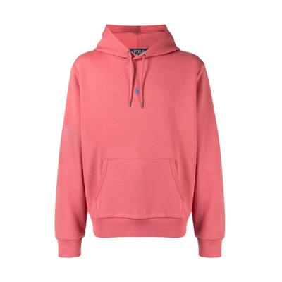 Ralph Lauren FW22 Logo Embroidered Drawstring Hoodie Watermelon Red 710839047-009