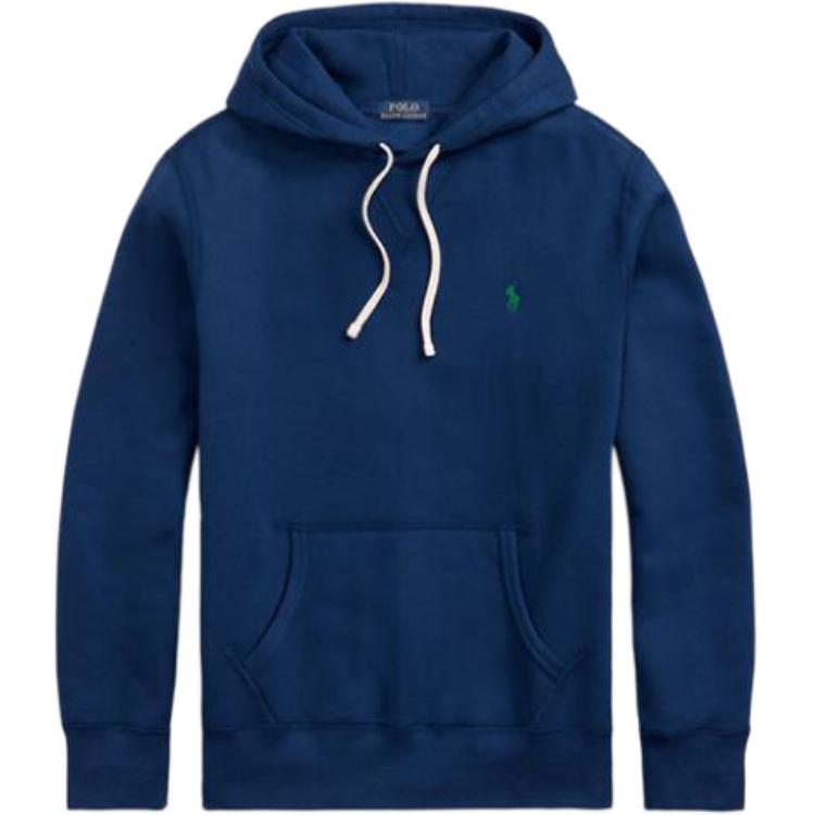 Ralph Lauren FW22 Logo Embroidered Pullover Hoodie Blue MNPOKNI16822277