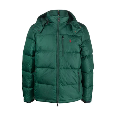 Ralph Lauren FW22 Logo Embroidered Quilted Puffer Jacket Green 710810936-010