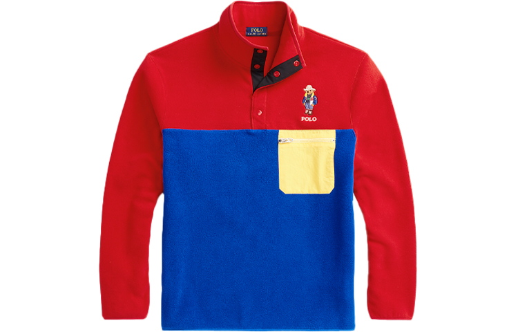 Ralph Lauren FW22 Logo Embroidered Two-Tone Zip Sweatshirt Blue MNPOKNI16822490-620