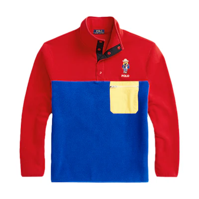 Ralph Lauren FW22 Logo Embroidered Two-Tone Zip Sweatshirt Blue MNPOKNI16822490-620