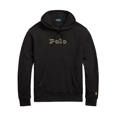 Ralph Lauren FW22 Logo Fleece Hoodie Black MNPOKNI16822456