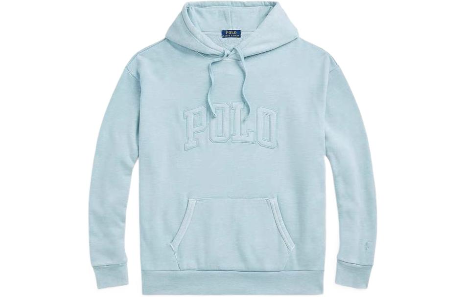 Ralph Lauren FW22 Logo Patch Drawstring Hoodie Blue MNPOKNI16822499-400