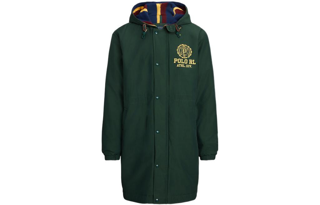 Ralph Lauren FW22 Logo Print Green Hooded Mid-Length Jacket Mens MNPOOTW12820054-300