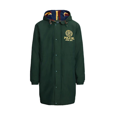 Ralph Lauren FW22 Logo Print Green Hooded Mid-Length Jacket Mens MNPOOTW12820054-300