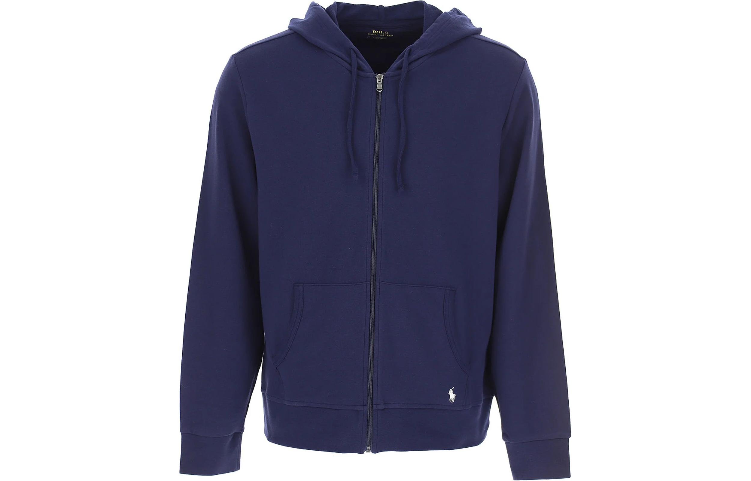 Ralph Lauren FW22 Logo Print Zip Hoodie Jacket Blue - Long Sleeve 714862626-001