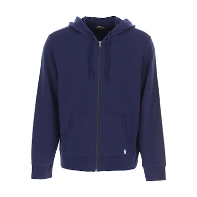 Ralph Lauren FW22 Logo Print Zip Hoodie Jacket Blue - Long Sleeve 714862626-001