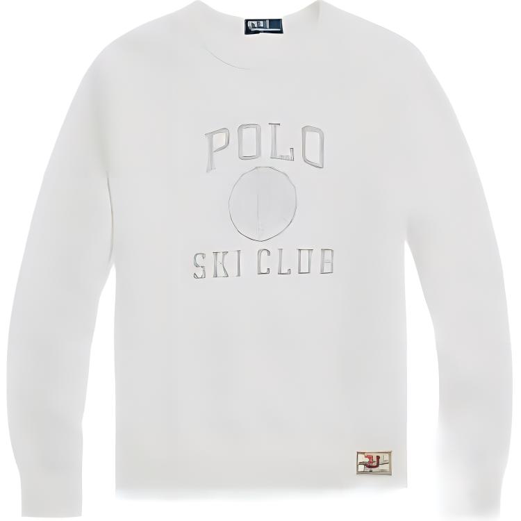 Ralph Lauren FW22 Logo Printed Pullover Long Sleeve Sweatshirt White MNPOKNI16822461