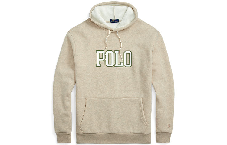 Ralph Lauren FW22 Logo Reversible Knit Hoodie Light Khaki MNPOKNI16822459-250