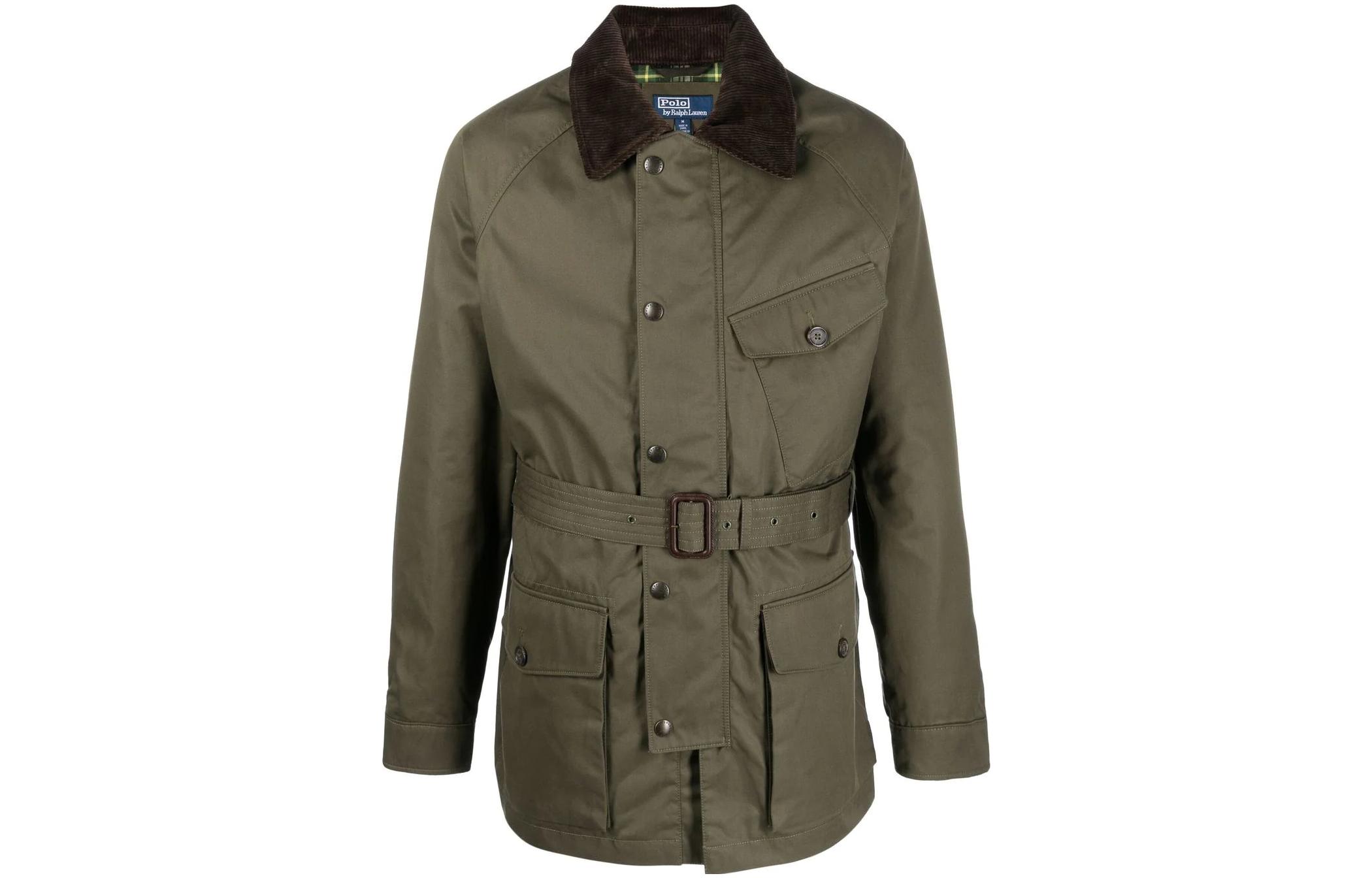 Ralph Lauren FW22 Military Green Belted Utility Jacket with Pockets 710879283-002